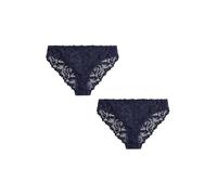NEXT Femme Culotte échancrée en Dentelle Confortable, Lot de 2 Bleu Marine 40
