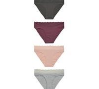 NEXT Femme Culotte échancrée en Dentelle, Lot de 4 Gris chiné/Rose/Prune 46