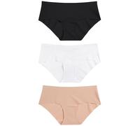 NEXT Femme Culotte Invisible Confortable Coupe Shorty, Lot de 3 Noir/Blanc/Nuit/Praline 40