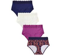 NEXT Femme Culotte mi-Haute en Dentelle, Lot de 4 Navy Paisley 40