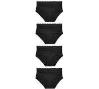 NEXT Femme Culotte mi-Haute en Dentelle, Lot de 4 Noir 50