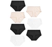 NEXT Femme Culotte mi-Haute en Microfibre, Lot de 7 Noir/Blanc/Nuit/Praline 44
