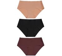 Next Femme Culotte mi-Haute Invisible Confortable, Lot de 3 Black/Praline Nude/Chocolate Nude 42