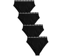 Next Femme Culotte Taille Haute avec Logo et Jambe échancrée, Lot de 4 Black with Black Logo 44