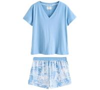 NEXT Femme Ensemble Pyjama avec Short Blue Palm XL