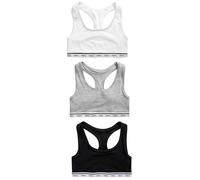 NEXT Femme Haut Court Ultra Confort en Coton, Lot de 3 Black/Grey Marl/White 40