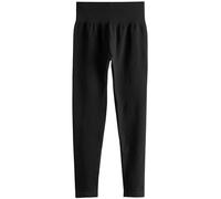 NEXT Femme Legging côtelé à Taille Haute sans Coutures Noir M