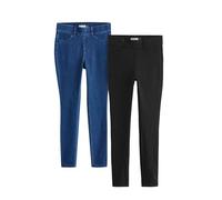 NEXT Femme Legging Long en Jean Jersey, Lot de 2 Noir/Bleu 38