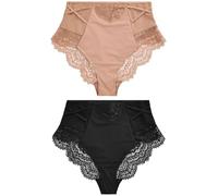 NEXT Femme Lot de 2 Culottes gainantes en Dentelle Noir/Chair 44