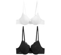 NEXT Femme Lot de 2 Soutiens-Gorge en Dentelle Noir/Blanc 75 F