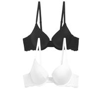 next Femme Lot de Deux Soutiens-Gorge Push-Up Pigeonnants Cara Noir/Blanc EU 85B (UK 38B)