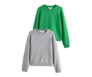NEXT Femme Pull Ras du Cou Ultra-Doux à Manches Longues, Lot de 2