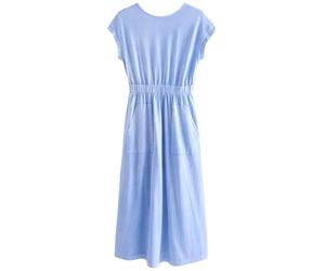 NEXT Femme Robe t-Shirt d’été mi-Longue 100% Coton Bleu 46