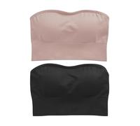 NEXT Femme Soutien-Gorge Bandeau Ultra Confort sans Coutures, Lot de 2 Black/Light Pink M-L