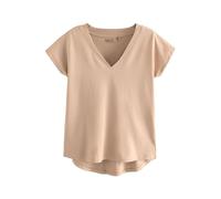 NEXT Femme T-Shirt à Mancherons et col V Naturel M