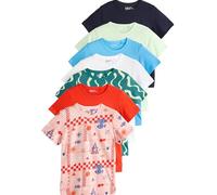 NEXT Femme T-Shirt Basique à Manches Courtes 100% Coton, Lot de 7 Multi Bright Colours L