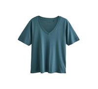NEXT Femme T-Shirt Coupe Large à col en V en Modal Bleu Sarcelle XS
