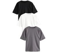NEXT Femme T-Shirt Oversize 100% Coton, Lot de 3 Monochrome L