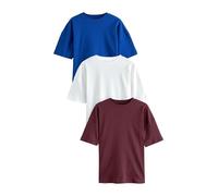 NEXT Femme T-Shirt Oversize 100% Coton, Lot de 3 Multi-Couleurs S