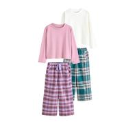 NEXT Fille Bas de Pyjama tissé, Lot de 2 Green/Pink Check 16 Ans