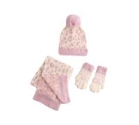 NEXT Fille Bonnet imprimé, Gants et écharpe Pink Animal Print 11 Ans