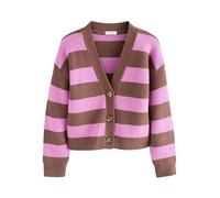 NEXT Fille Cardigan Droit Brown/Purple Stripe 3 Ans