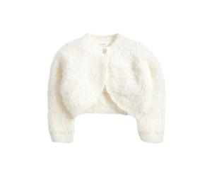 NEXT Fille Cardigan Duveteux Ecru White 5 Ans-6 Ans