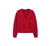 Next Fille Cardigan pour l'école en Jersey de Coton Majoritaire avec Poches à Volant Rouge 3 Ans
