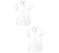 NEXT Fille Chemise d'école Grande Taille à Manches Courtes, Lot de 2 Blanc 12 Ans