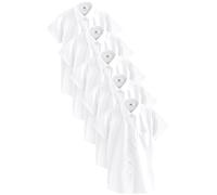 NEXT Fille Chemise d'école Slim à Manches Courtes, Lot de 5 | Coton mélangé, Fermeture à boutons, Poche plaquée, Coupe oversize droite