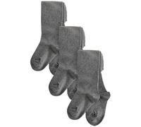 NEXT Fille Collants d’école longs en coton majoritaire, lot de 3 Gris 3 Ans-4 Ans