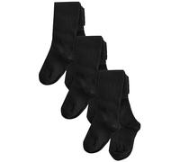 NEXT Fille Collants d’école longs en coton majoritaire, lot de 3 Noir 5 Ans