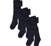 NEXT Fille Collants pour l'école en coton majoritaire, lot de 3 Bleu marine 15 Ans