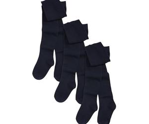 NEXT Fille Collants pour l'école en coton majoritaire, lot de 3 Bleu marine 3 Ans-4 Ans