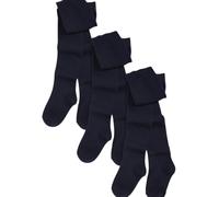 NEXT Fille Collants pour l'école en coton majoritaire, lot de 3 | Coton stretch, Tissu respirant, Longueur genou