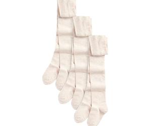 NEXT Fille Collants pour l'école en coton majoritaire, lot de 3 Oatmeal 7 Ans-8 Ans