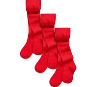 NEXT Fille Collants pour l'école en coton majoritaire, lot de 3 Rouge 13 Ans-14 Ans