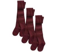 NEXT Fille Collants pour l'école en coton majoritaire, lot de 3 Rouge bordeaux 5 Ans-6 Ans