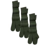 NEXT Fille Collants pour l'école en coton majoritaire, lot de 3 Vert 3 Ans