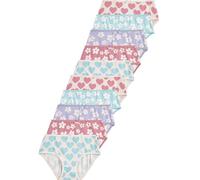 NEXT Fille Culottes avec liseré en Dentelle et cœurs, Lot de 10 Coeur Floral Rose/Vert 13 Ans-14 Ans