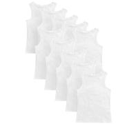 NEXT Fille Débardeur blanc avec liseré en dentelle | Lot de 5, Coton majoritaire, Forme montante au dos