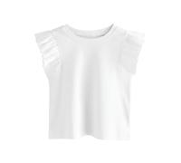 NEXT Fille Débardeur côtelé avec Volants aux épaules Écru 2 Ans-3 Ans