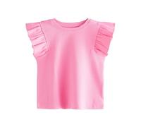 NEXT Fille Débardeur côtelé avec Volants aux épaules Rose 3 Ans-4 Ans