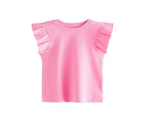 NEXT Fille Débardeur côtelé avec Volants aux épaules Rose 4 Ans-5 Ans