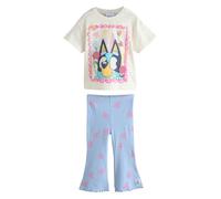 NEXT Fille Ensemble avec legging évasé et t-shirt à manches courtes Bluey Blue/Ecru 5 Ans