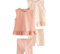 NEXT Fille Ensemble débardeur et short, lot de 2 Neutral Ditsy 3 Ans-4 Ans