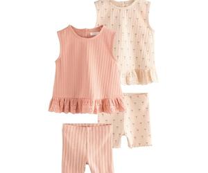 NEXT Fille Ensemble débardeur et short, lot de 2 Neutral Ditsy 3 Ans-4 Ans