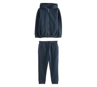 Next Fille Ensemble d'école style sport sweat à capuche zippé et pantalon de jogging Bleu marine 11 Ans