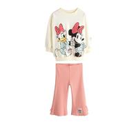 NEXT Fille Ensemble Haut à Manches Longues et Pantalon évasé Disney Minnie Mouse et Daisy Duck Ecru White 4 Ans-5 Ans