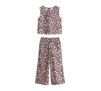 NEXT Fille Ensemble haut et pantalon large Leopard Print